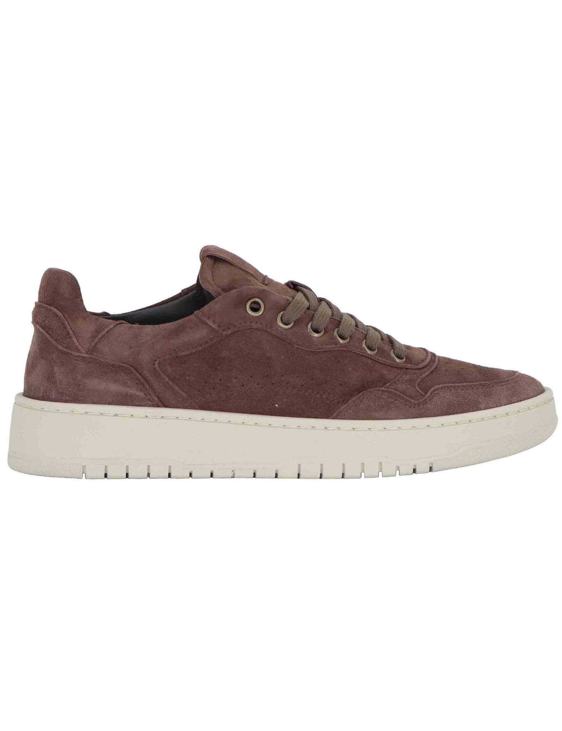 Sneakers uomo in pelle marrone con suola in gomma ultraleggera SPOR5540 014 Spatarella 