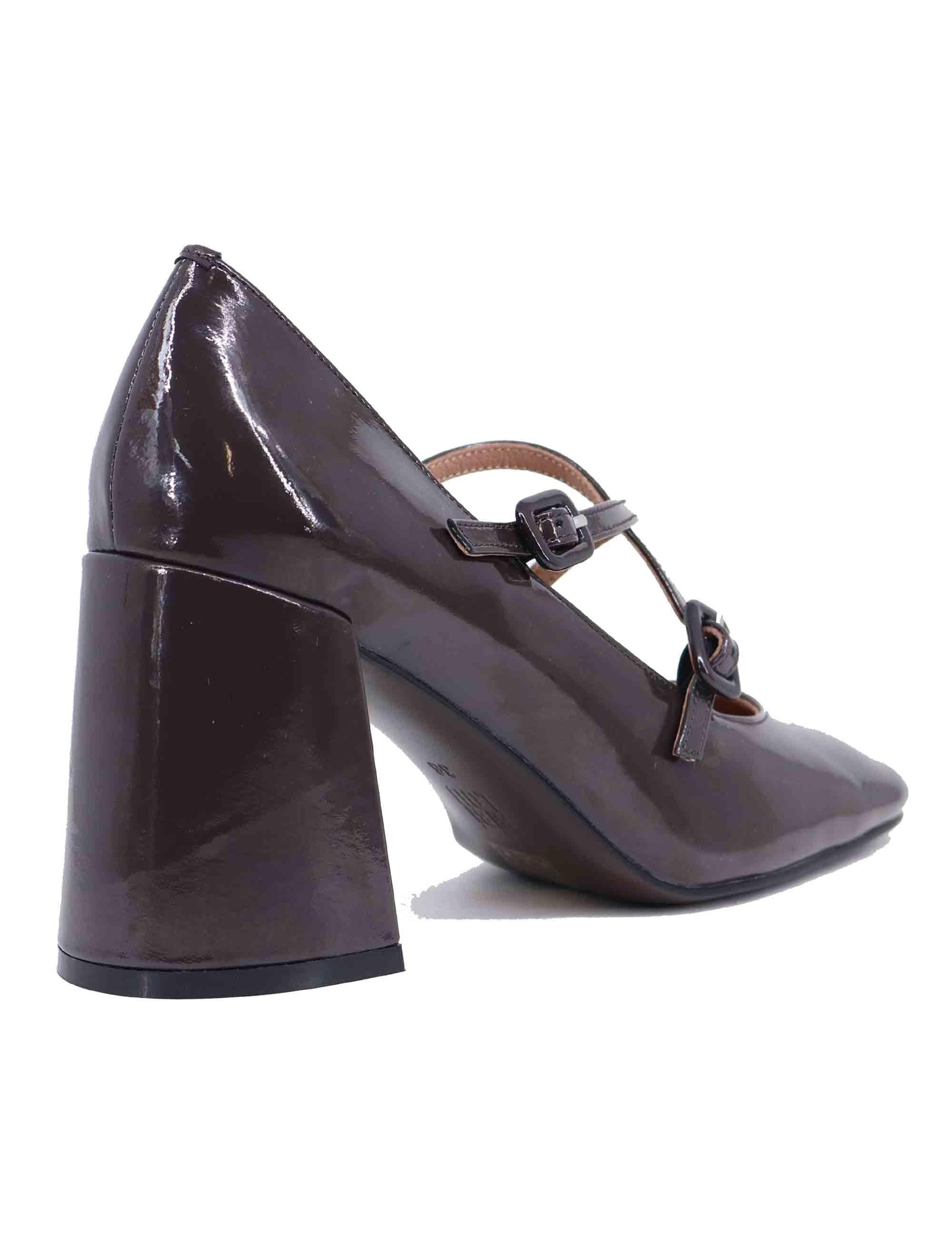 Decollete donna Cardiff in vernice marrone tacco alto 636Z20VK 90 Bibi Lou 