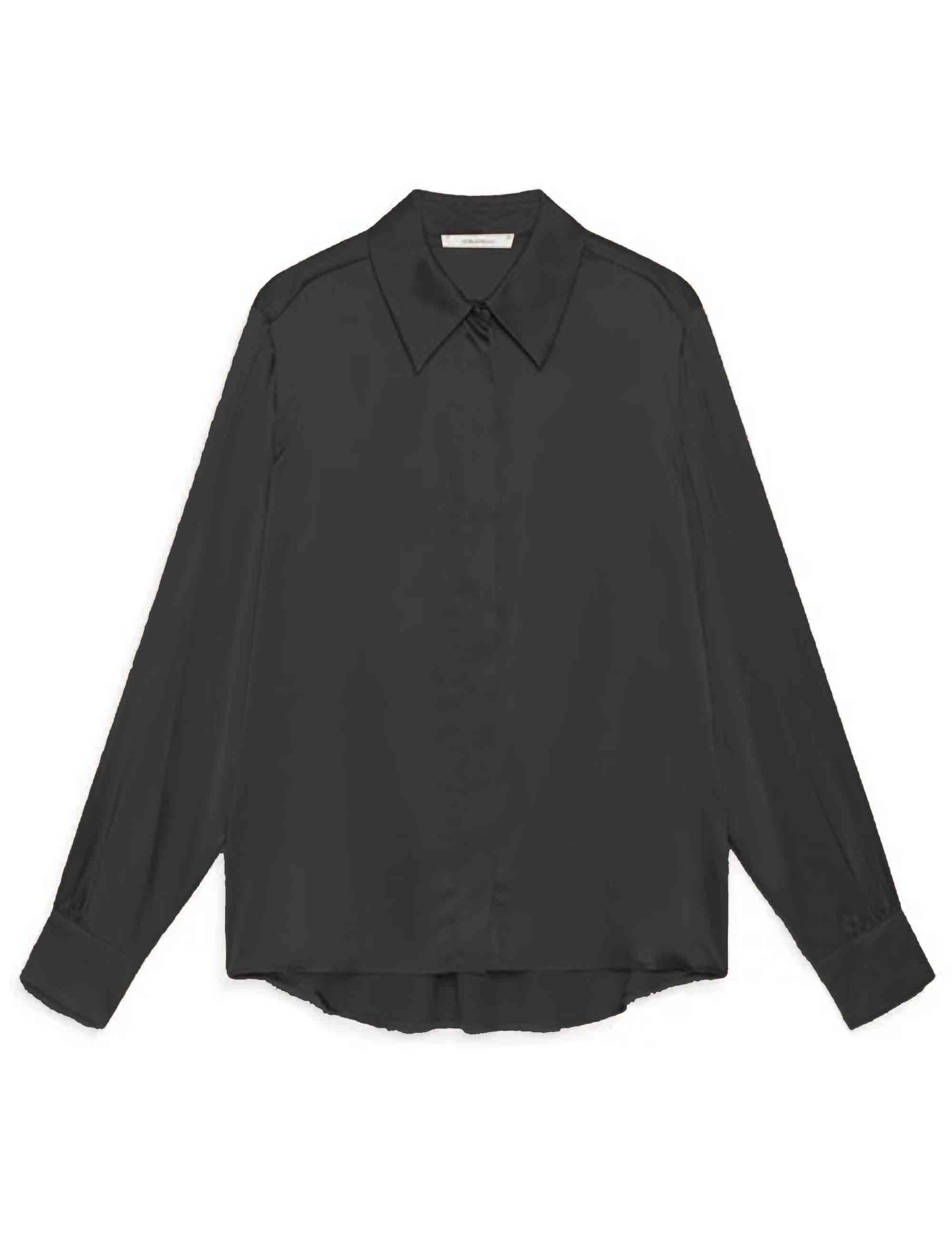 Camicie donna Silk Satin in pura seta nera JM556431021 20000 Maliparmi 