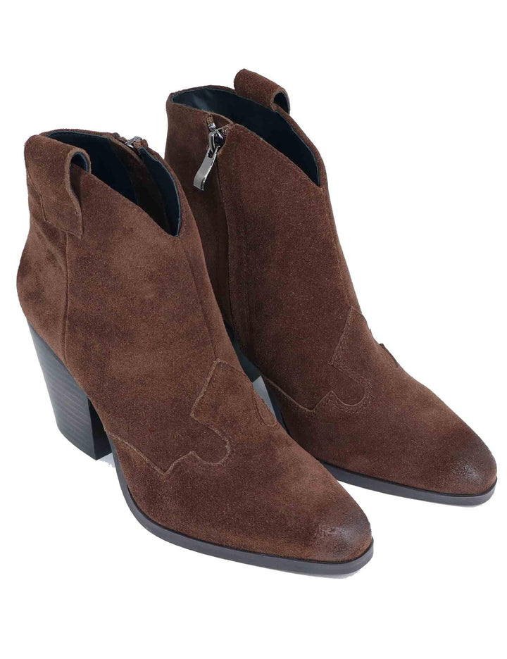 Stivaletti taxani donna in camoscio marrone tacco alto BI6102X 019 Bruno Premi 