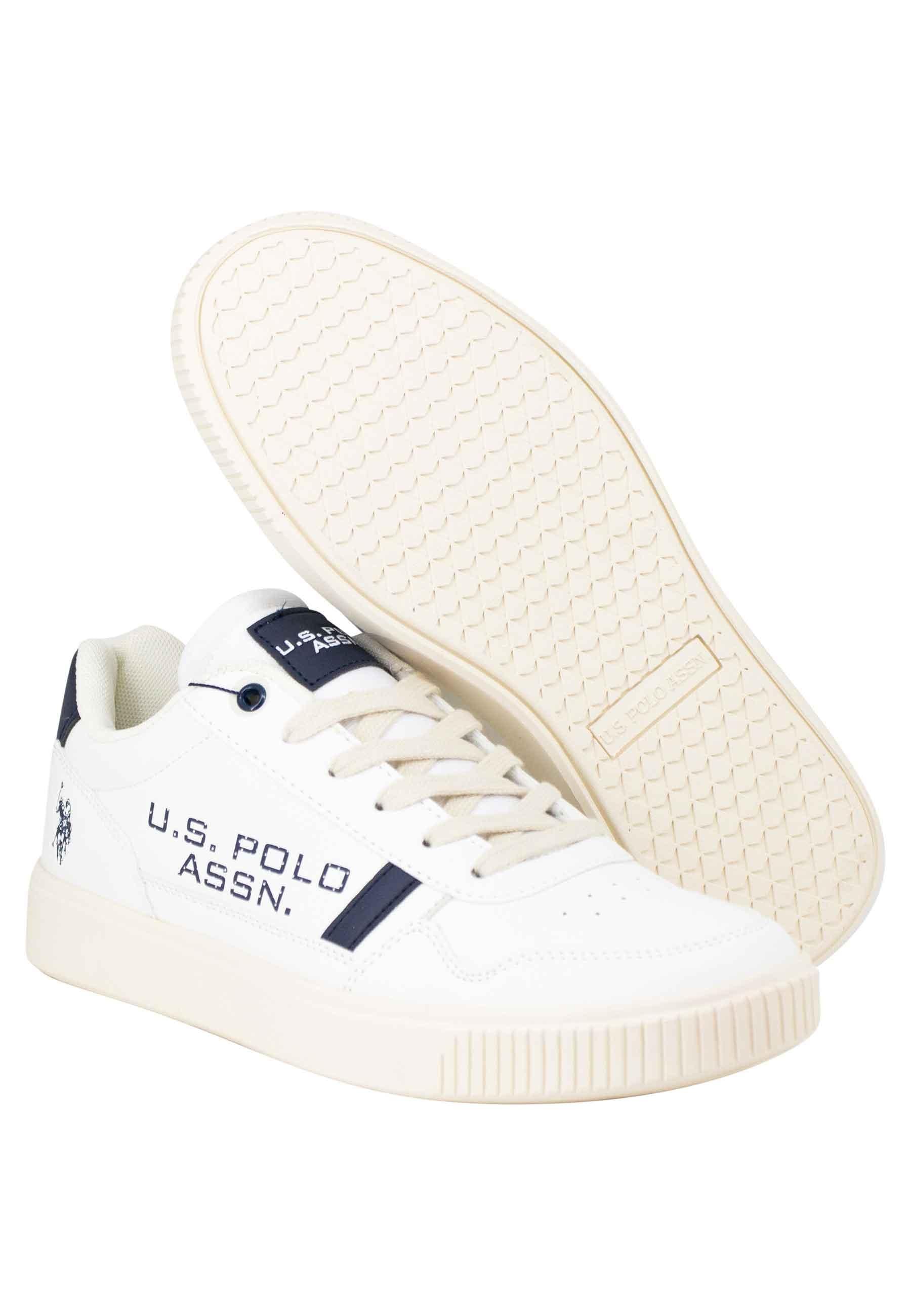 Sneakers uomo in eco pelle e tessuto bianco TYMES004 WHI-DBL09 U.S. Polo Assn. 