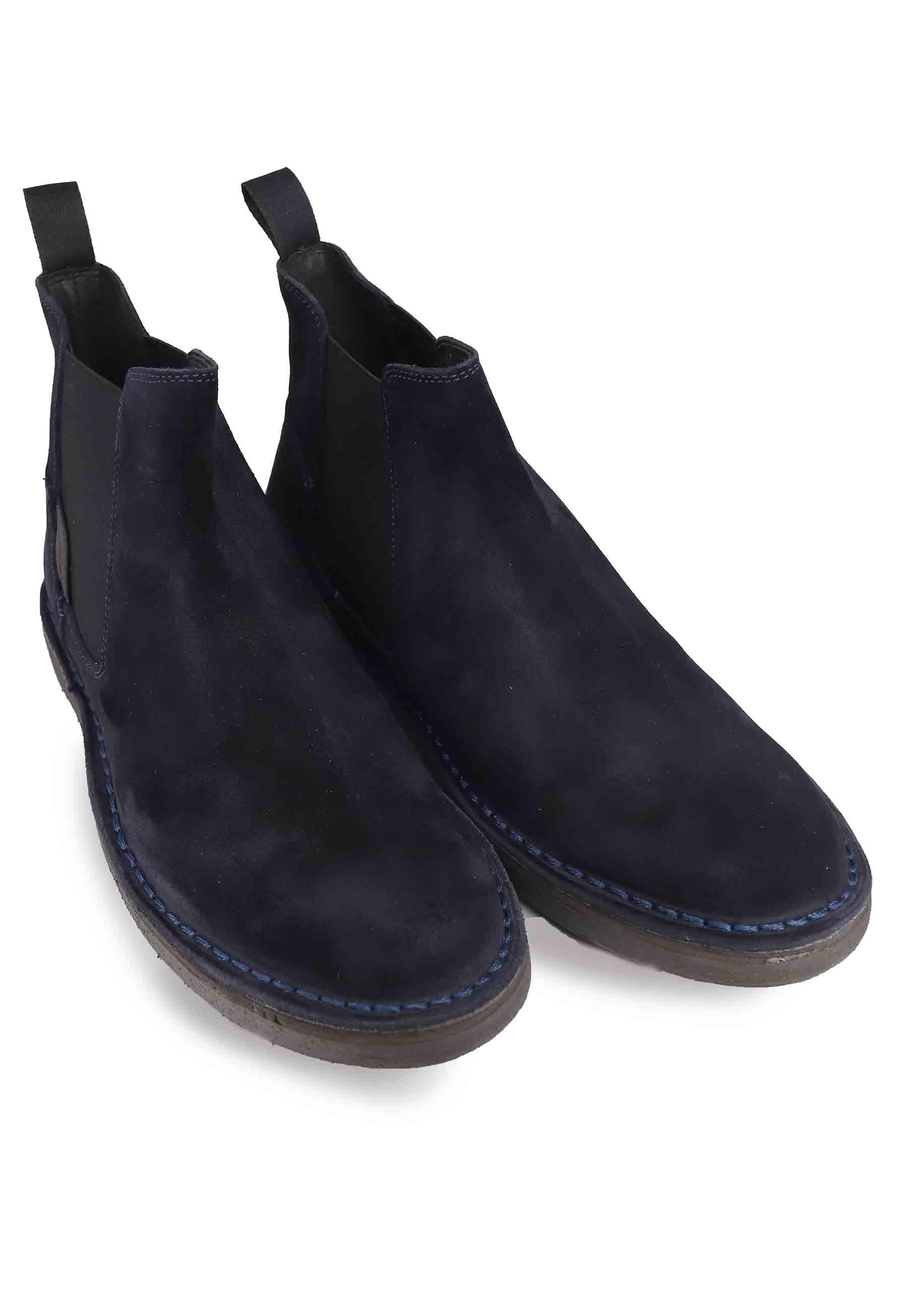 Chelsea boot in camoscio blu con suola in gomma SP6088 002 Spatarella 