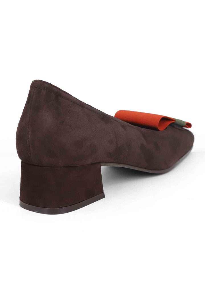 Decollete donna in camoscio marrone con tacco basso GARDEN 013 Daniele Ancarani 