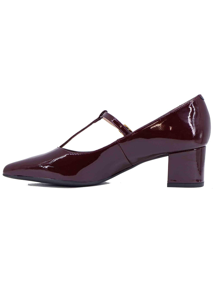 Mery Jane donna in vernice bordeaux con punta a punta JEZER PA BURDEOS PATENT Unisa 