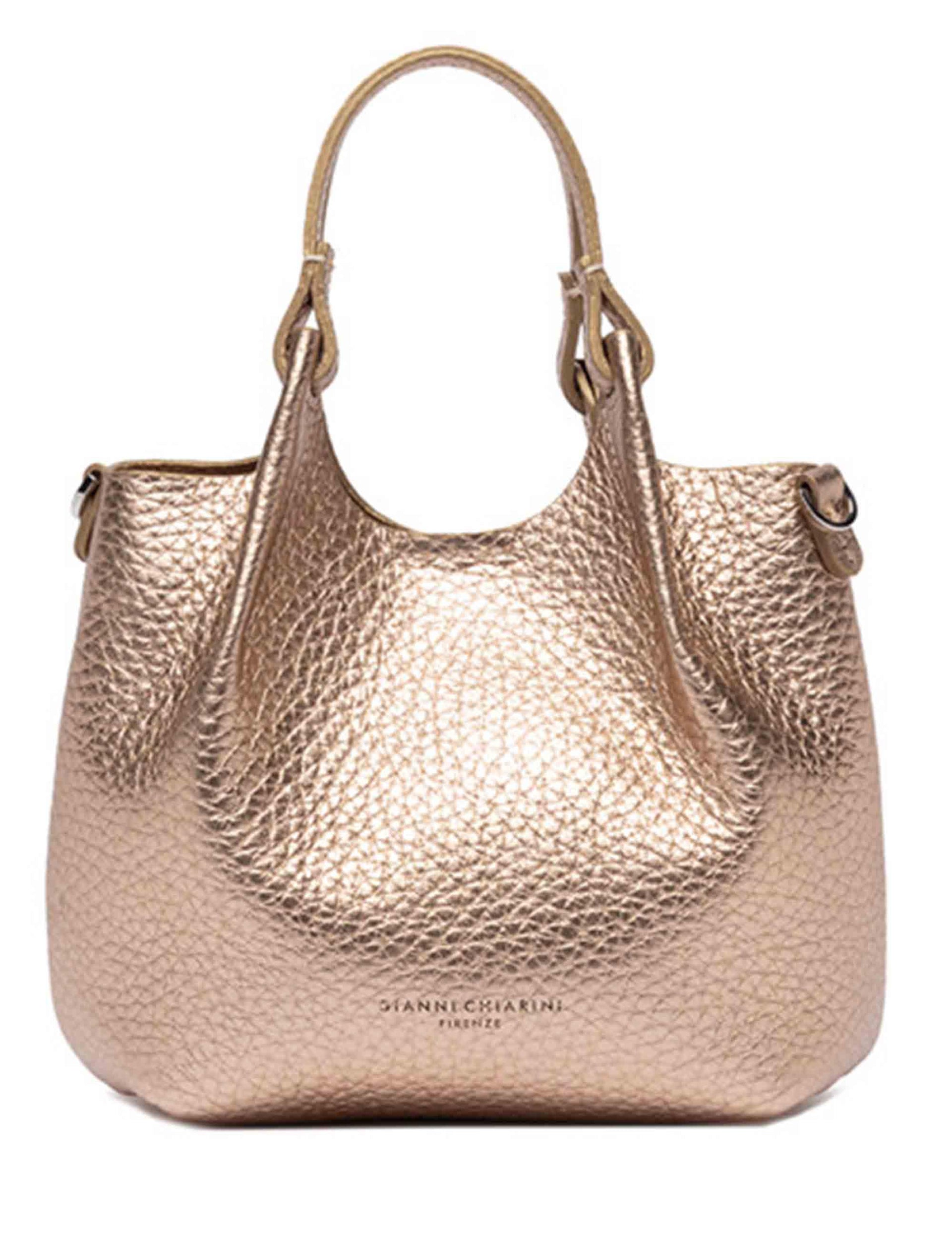 Borse donna Dua in pelle laminato rosa con doppio manico e tracolla BS9718 RNGDBL T.U. 14368 Gianni Chiarini 