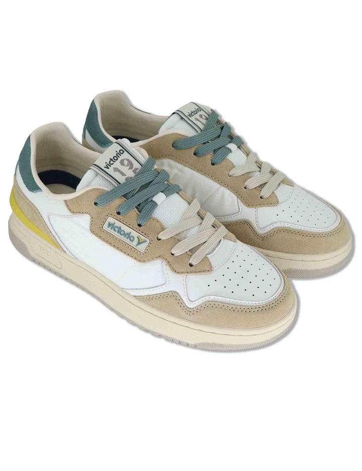 Sneakers uomo Urban in pelle beige con riporti in camoscio 8800128 80_Beige Victoria 