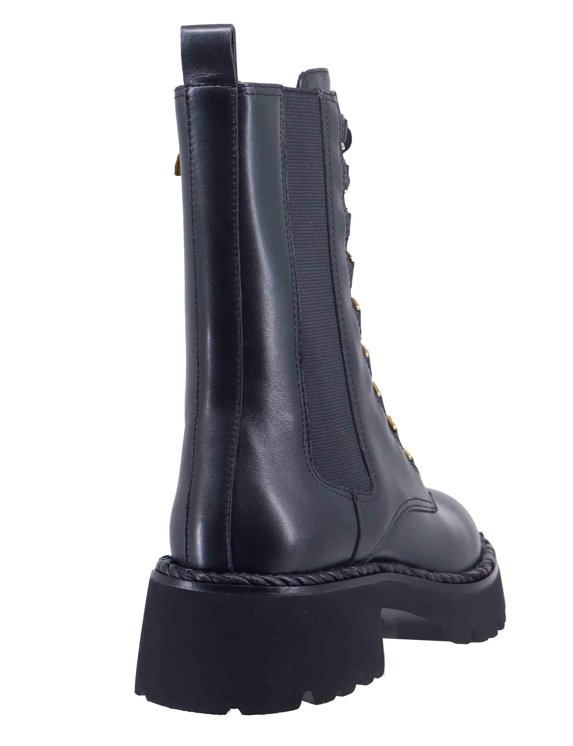 Stivaletti donna stringati in pelle nera BI5003X 001 Bruno Premi 