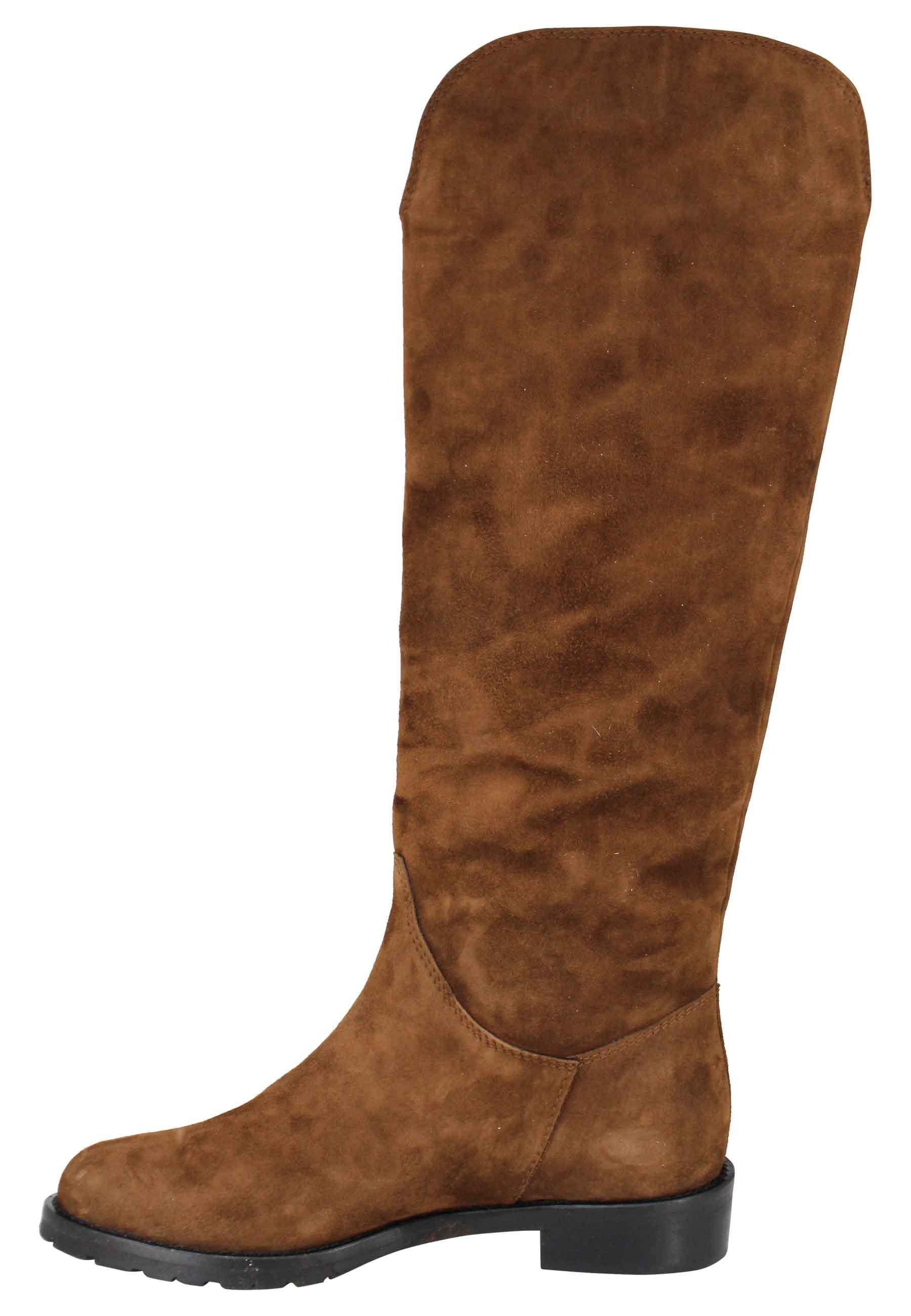 Stivali a Tubo Donna Spatarella 903 014: Camoscio Cuoio e Tacco Basso