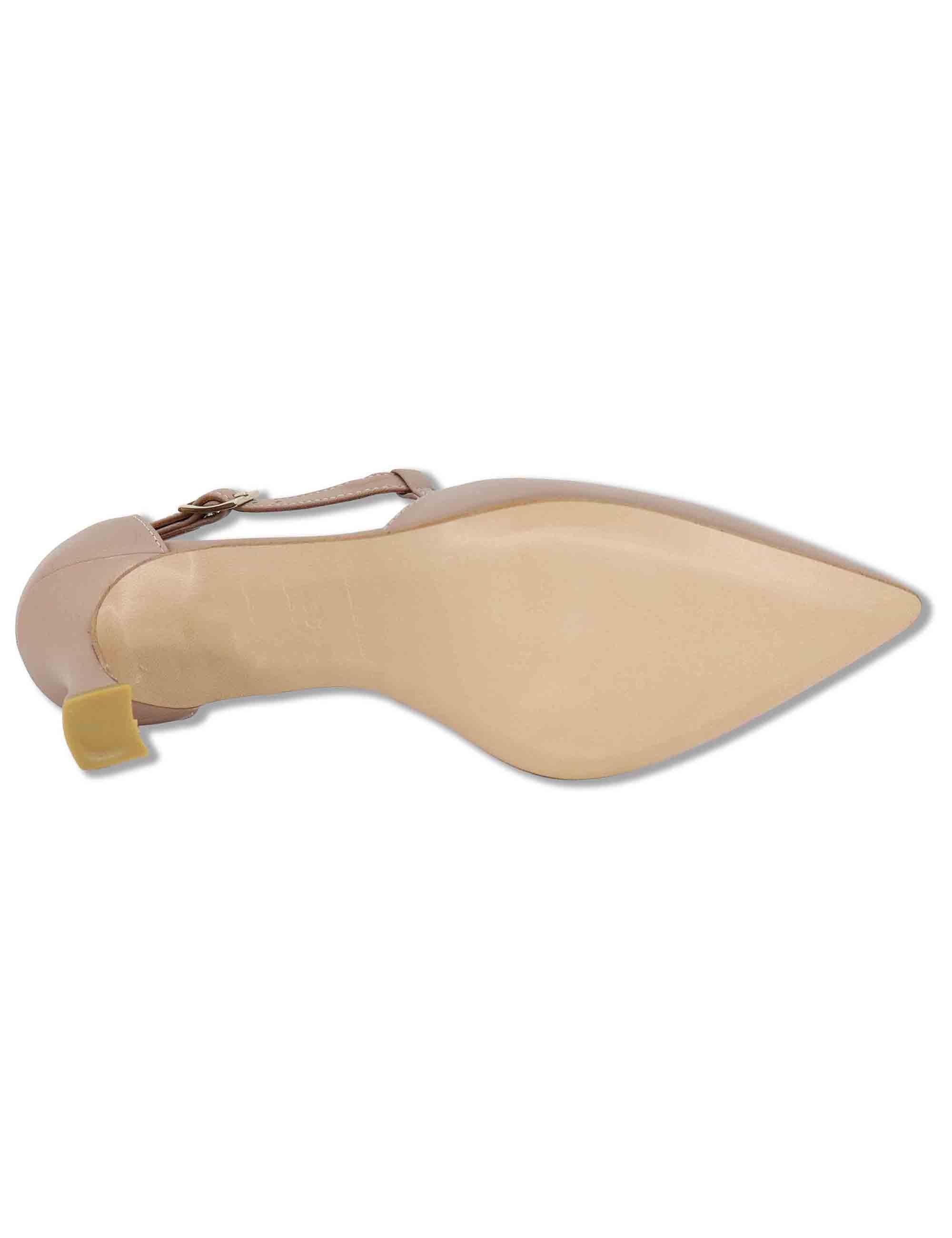 Decollete donna Mary Jane in pelle nude con cinturino obliquo tacco alto A102 098 Tattoo 