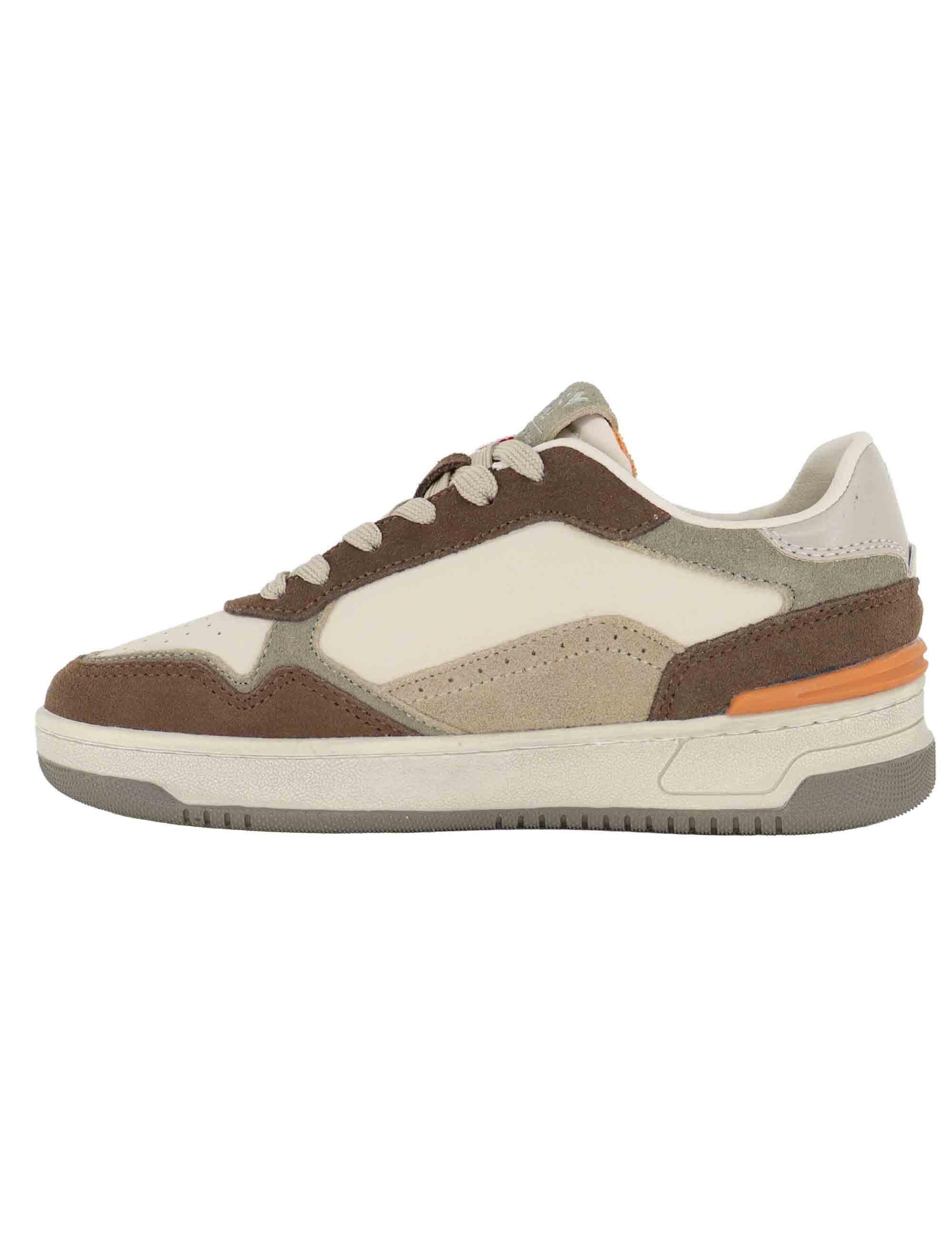 Sneakers donna in pelle e camoscio taupe 8800126 Taupe Victoria 