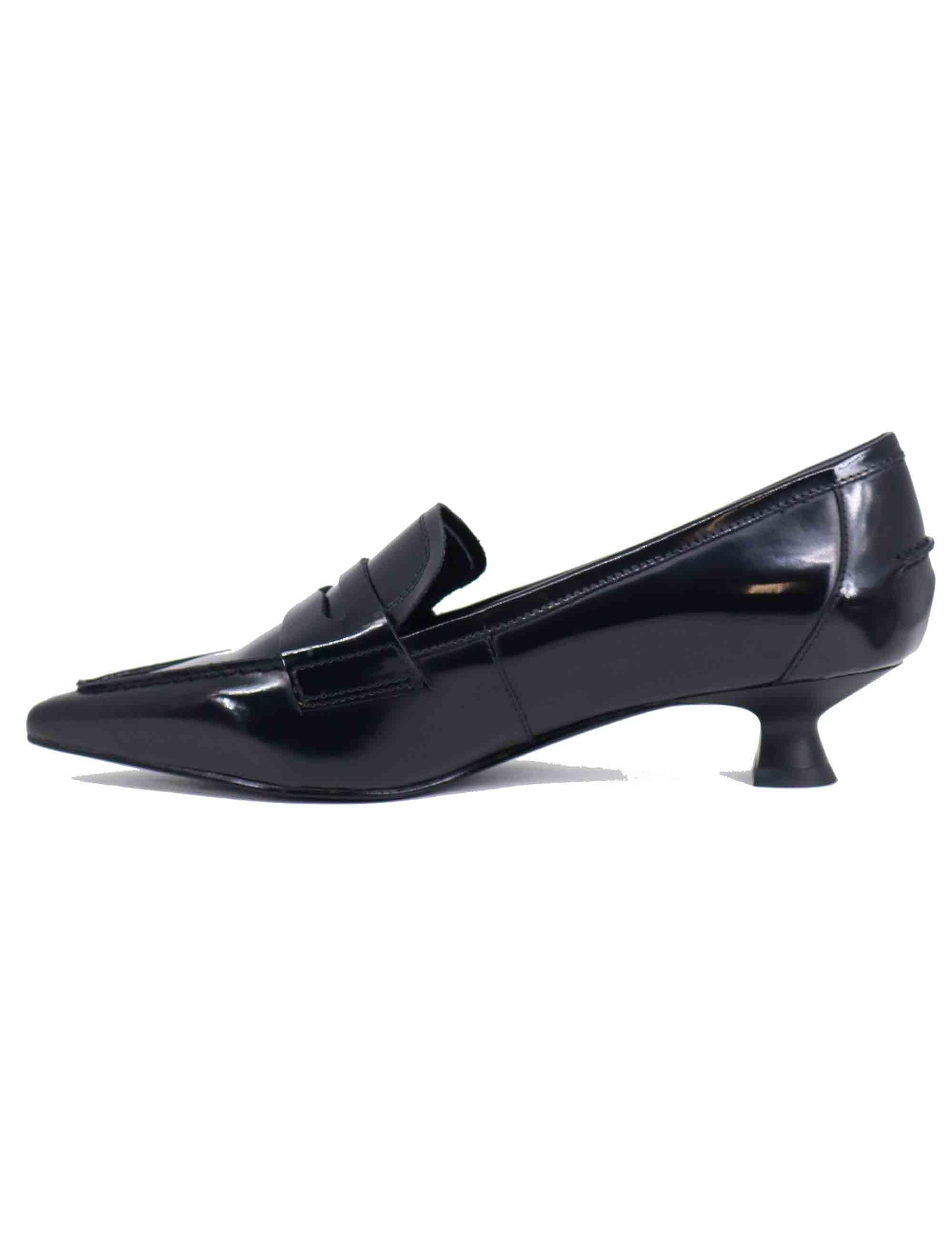 Mocassini donna in pelle nera tacco basso BI0206X 001 Bruno Premi 