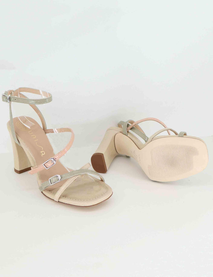 Sandali donna in pelle nude tacco alto con cinturino alla caviglia SILVY GIA_MULTI SKIN Unisa 