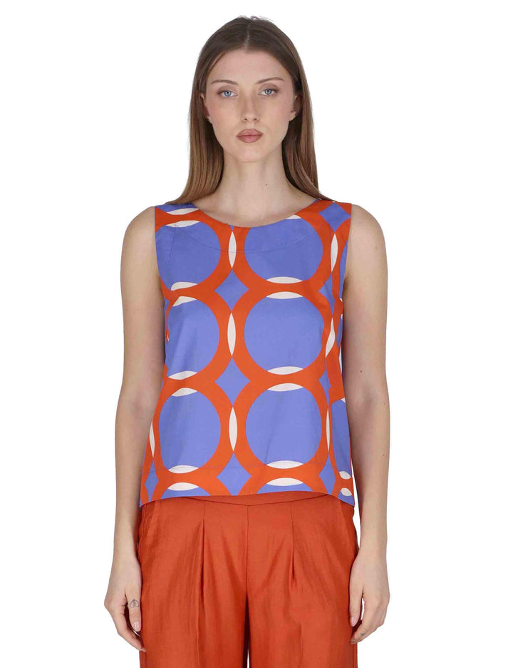 Top donna Tank Blouse in contone lilla con fantasie geometriche JABCM0001-F1380-1243 6090 Justmine 