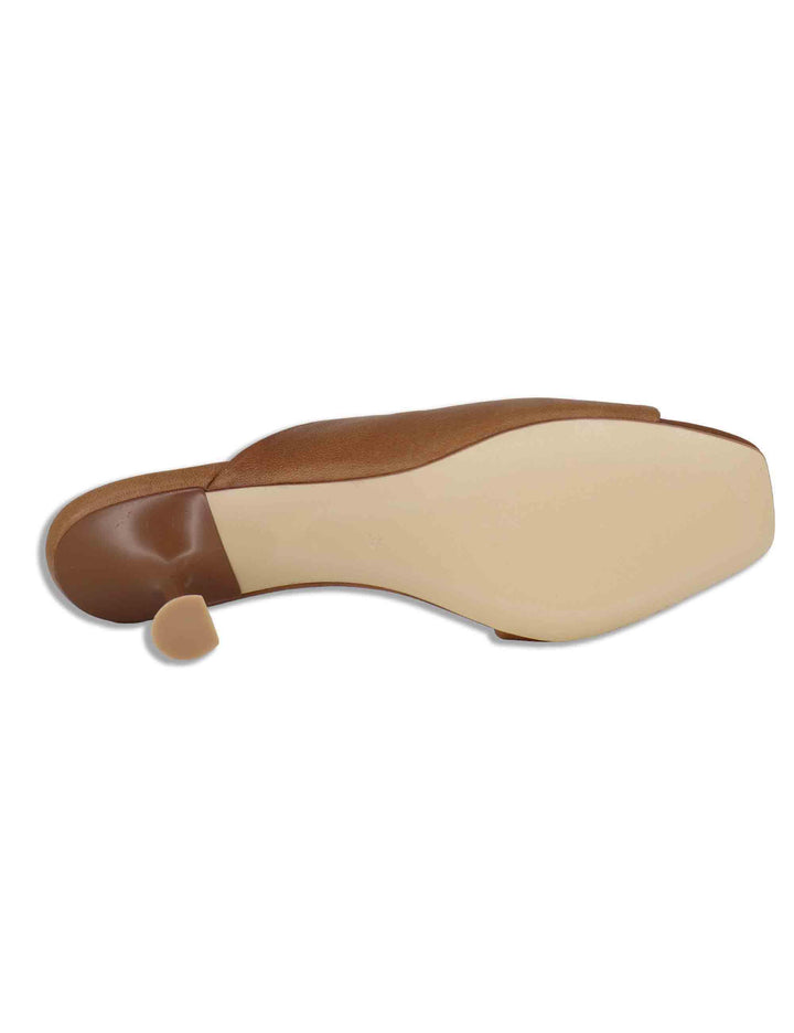 Sandali donna scalzati in pelle cuoio tacco alto senza cinturini SP261405 014 Spatarella 