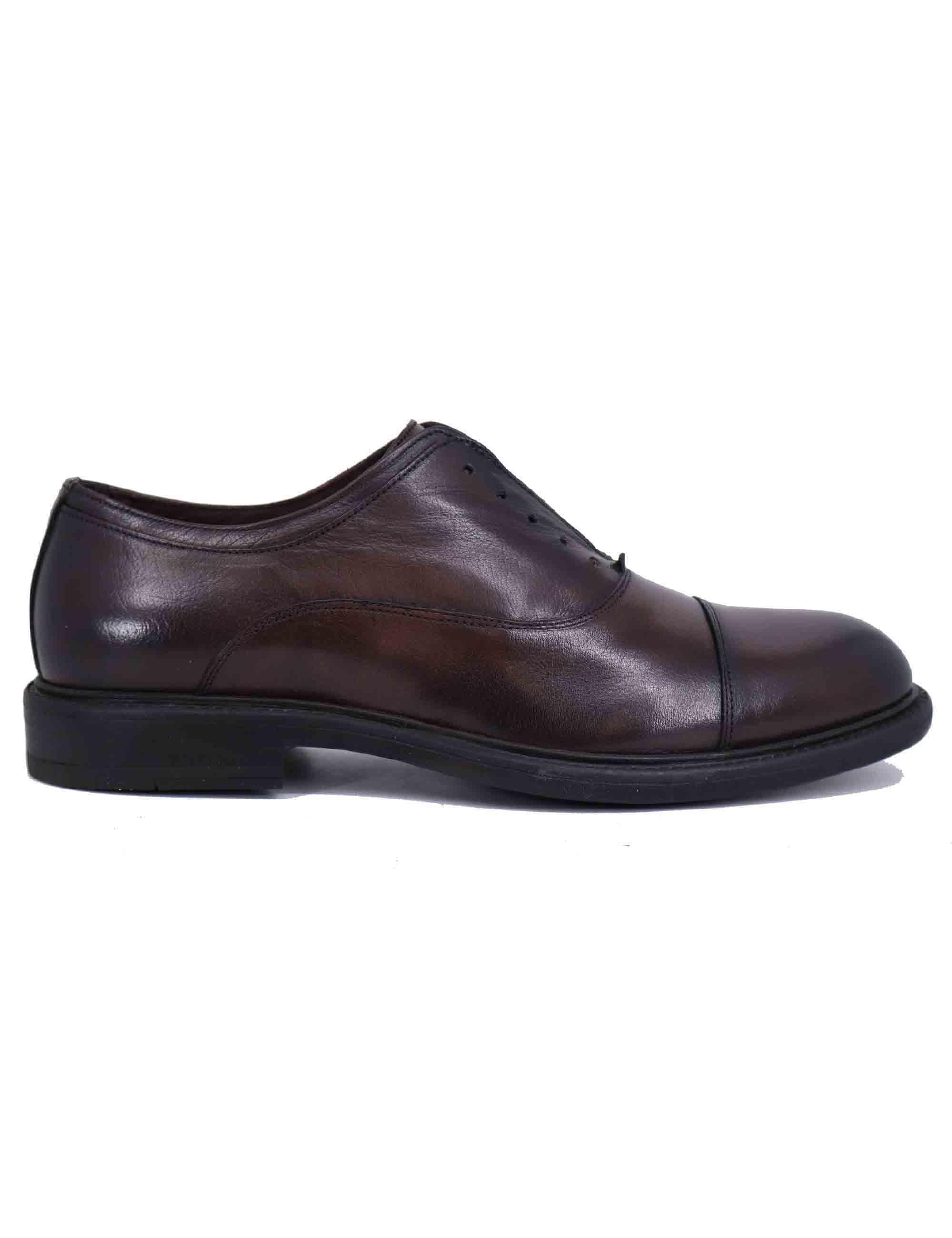 Stringate uomo in pelle marrone con suola in gomma SPU2651 014 Spatarella 