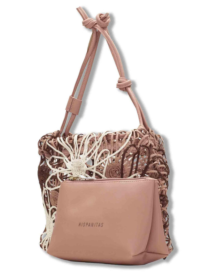 Borse donna con coulisse morbida tessuto tecnico beige con tasca interna BV264729 NATURALES Hispanitas 