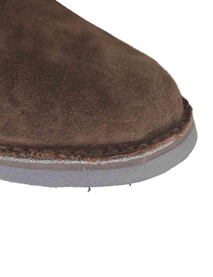 Stivaletti uomo in camoscio marrone con riporti in pelle e suola in gomma SPBA2001 014 Spatarella 