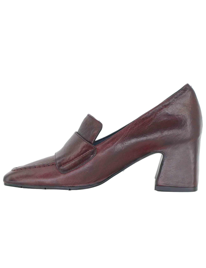 Mocassini donna in pelle bordeaux con tacco alto e punta quadra SP2355 016 Spatarella 