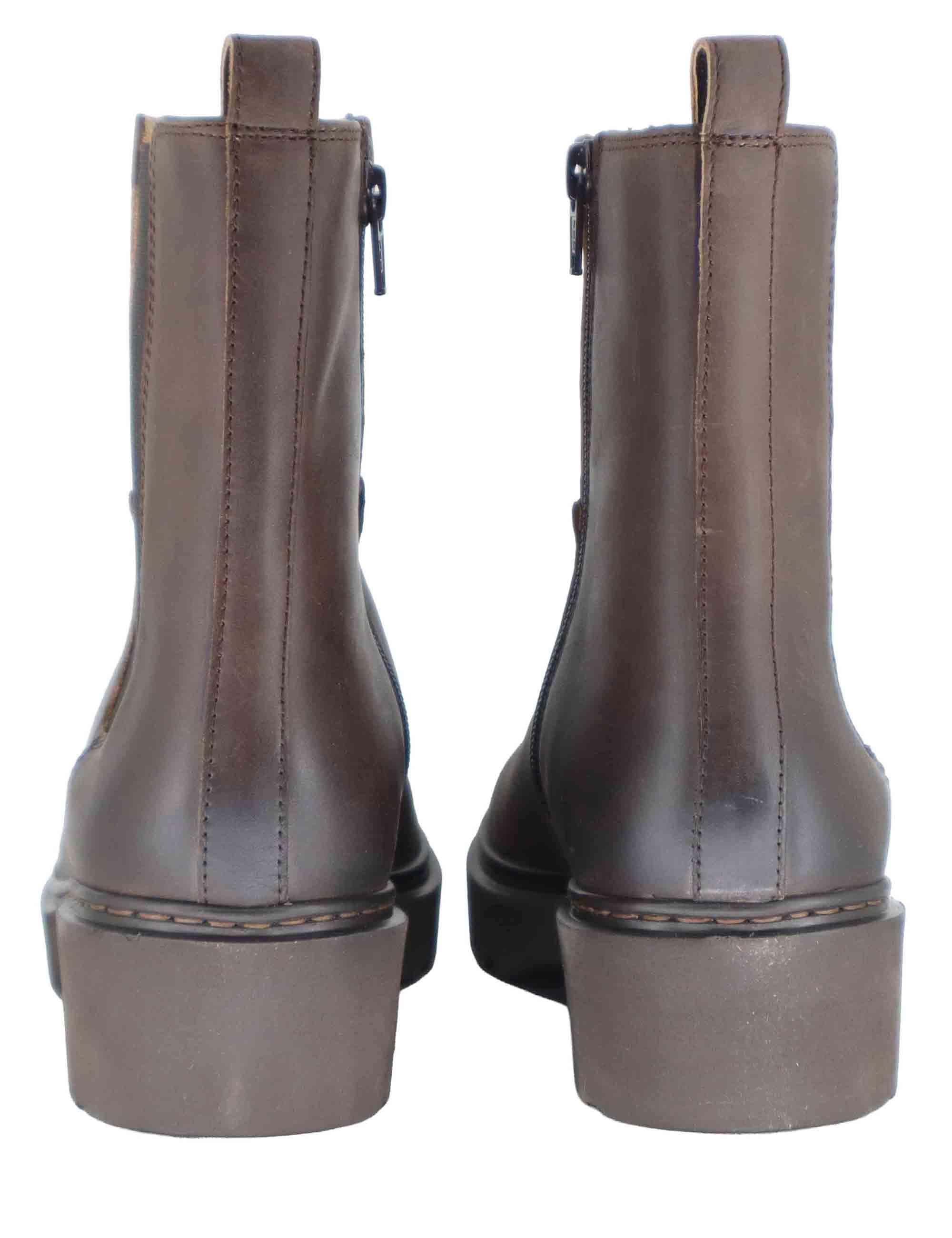 Stivaletti donna in pelle testa di moro con tacco basso JAINE AF WENGUE Unisa 