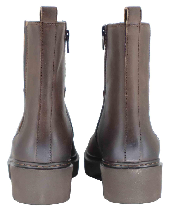 Stivaletti donna in pelle testa di moro con tacco basso JAINE AF WENGUE Unisa 