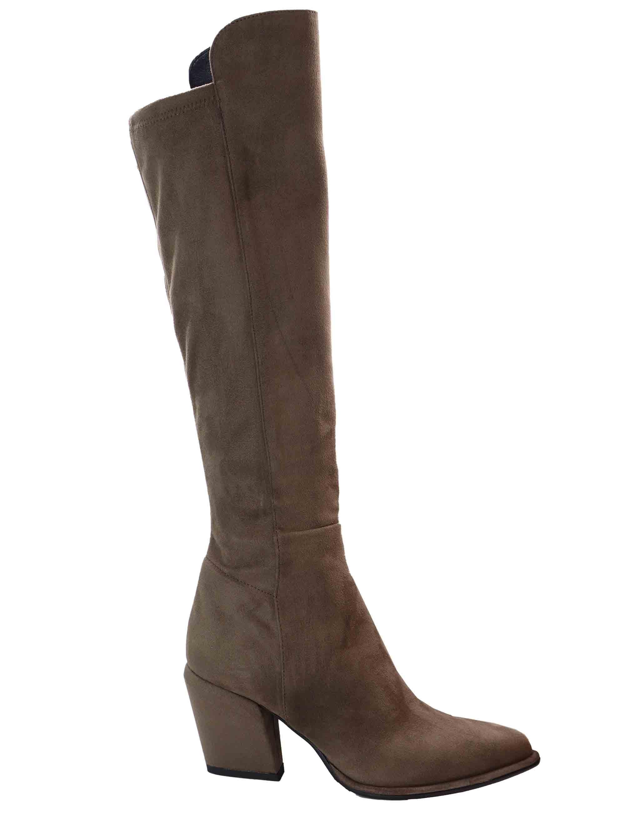 Stivali donna in alcantara elasticizzata taupe SP1037 025 Spatarella 