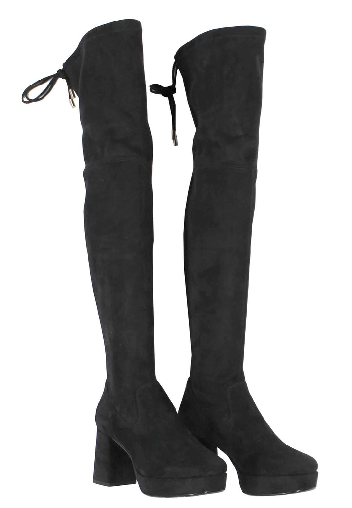 Stivali donna in camoscio nero con gambale alto MERKEL ST BLACK Unisa 