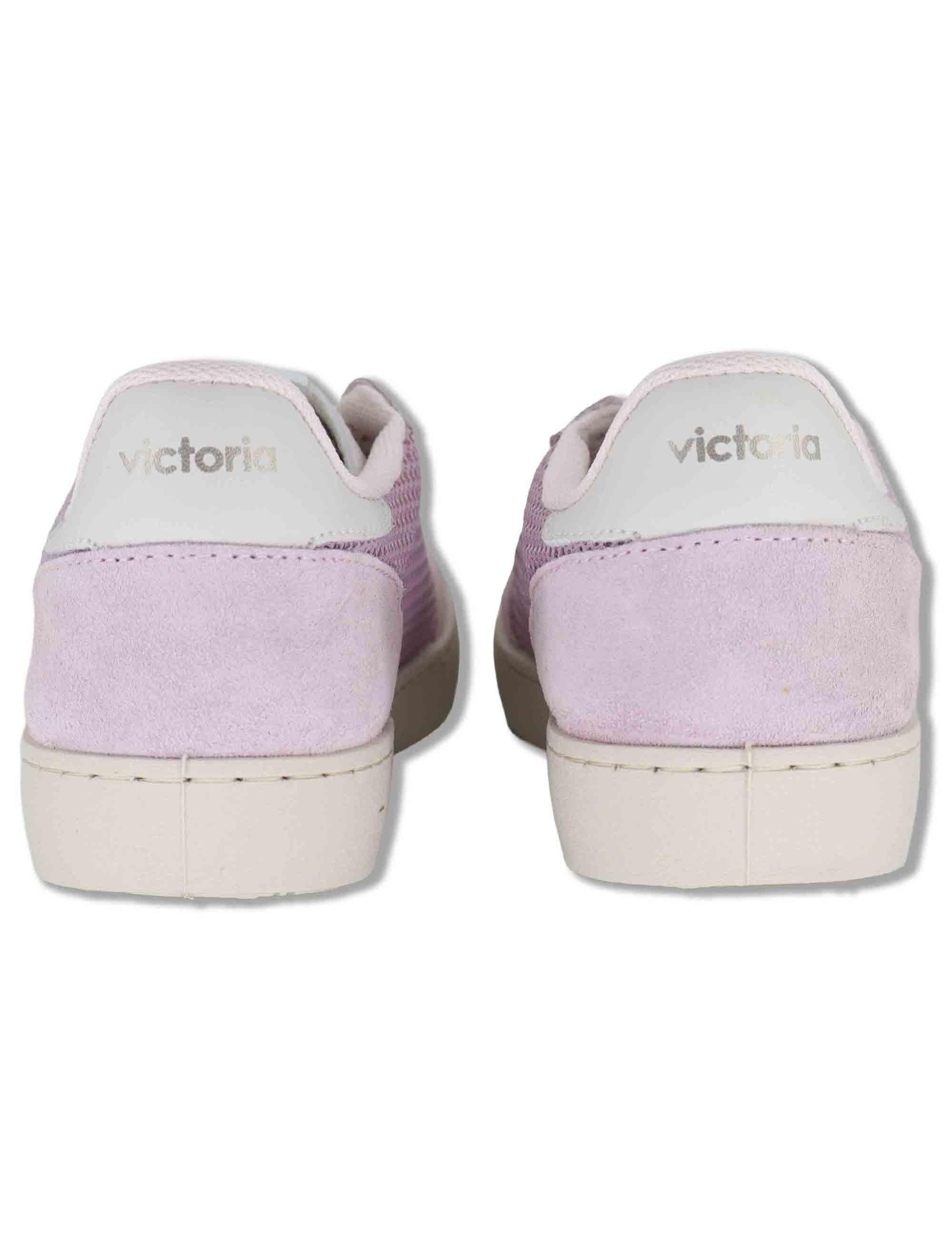 Sneakers donna Berlin in pelle e tessuto forato lilla 1126231 94_Malva Victoria 