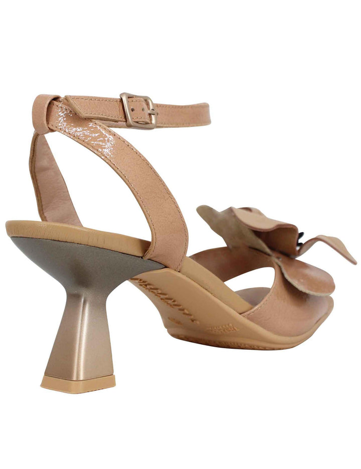 Sandali donna in vernice cuoio con cintuino alla caviglia tacco alto e fiore in pelle HV243291 C001 Hispanitas 