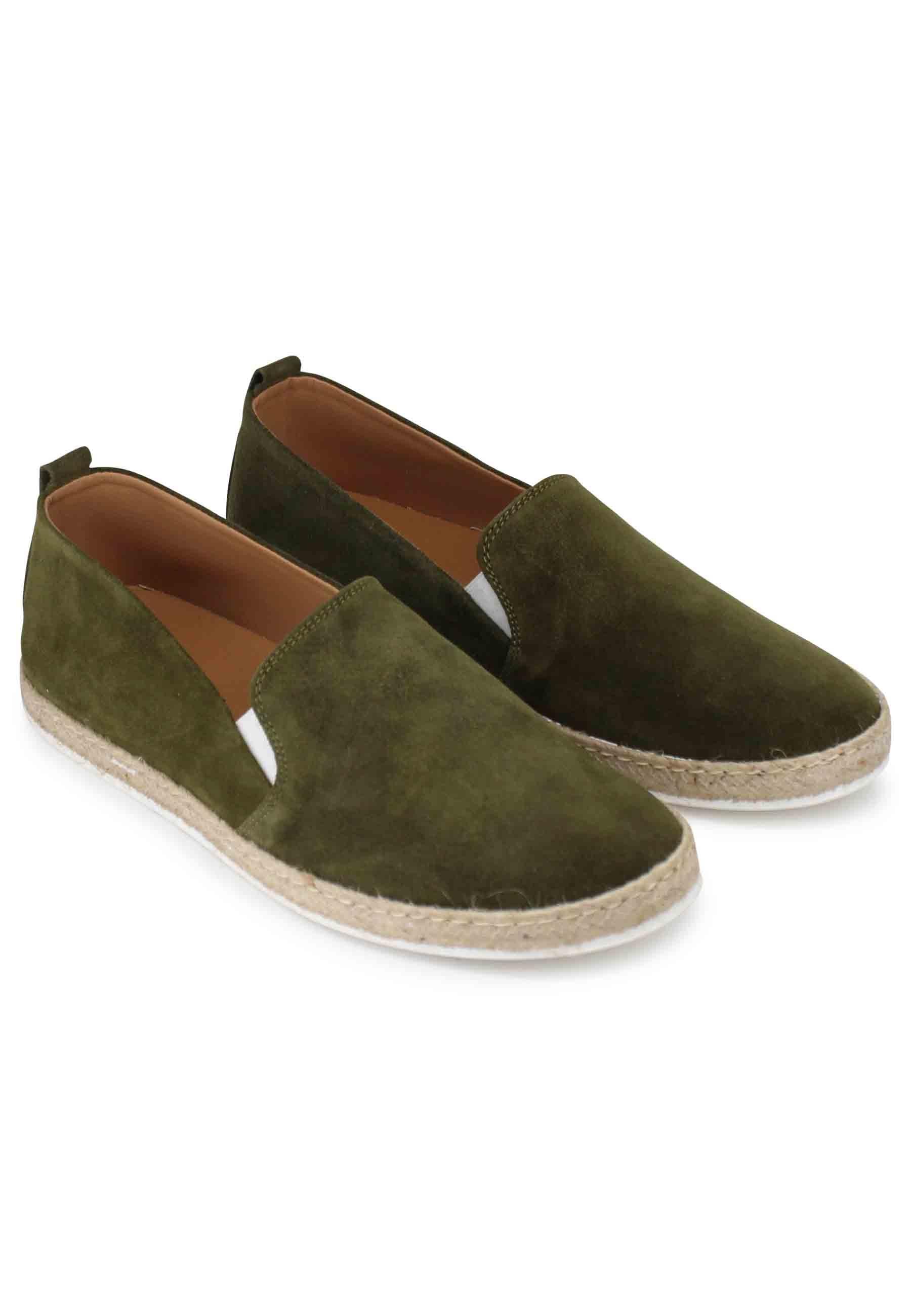 Mocassini espadrillas uomo in camoscio verde SP6529 026 Spark for Spatarella 