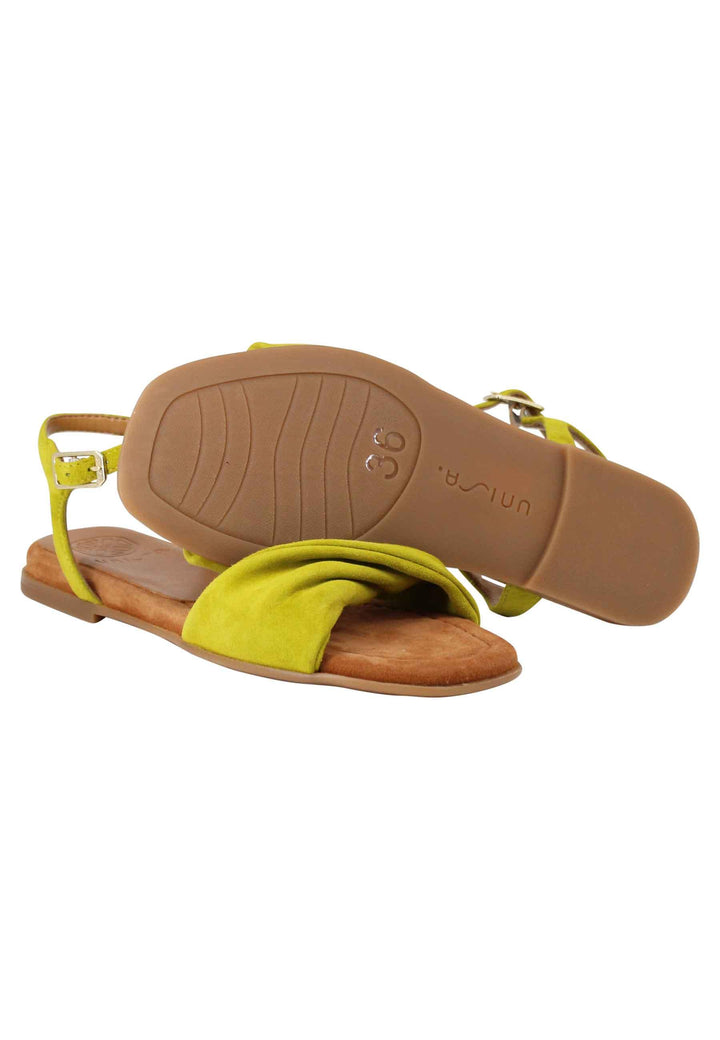 Sandali flat donna in camoscio verde con cinturino e sottopiede imbottito CERIN KS KIWI Unisa 
