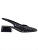 Women's slingback in black perforated leather CH2525/G 001