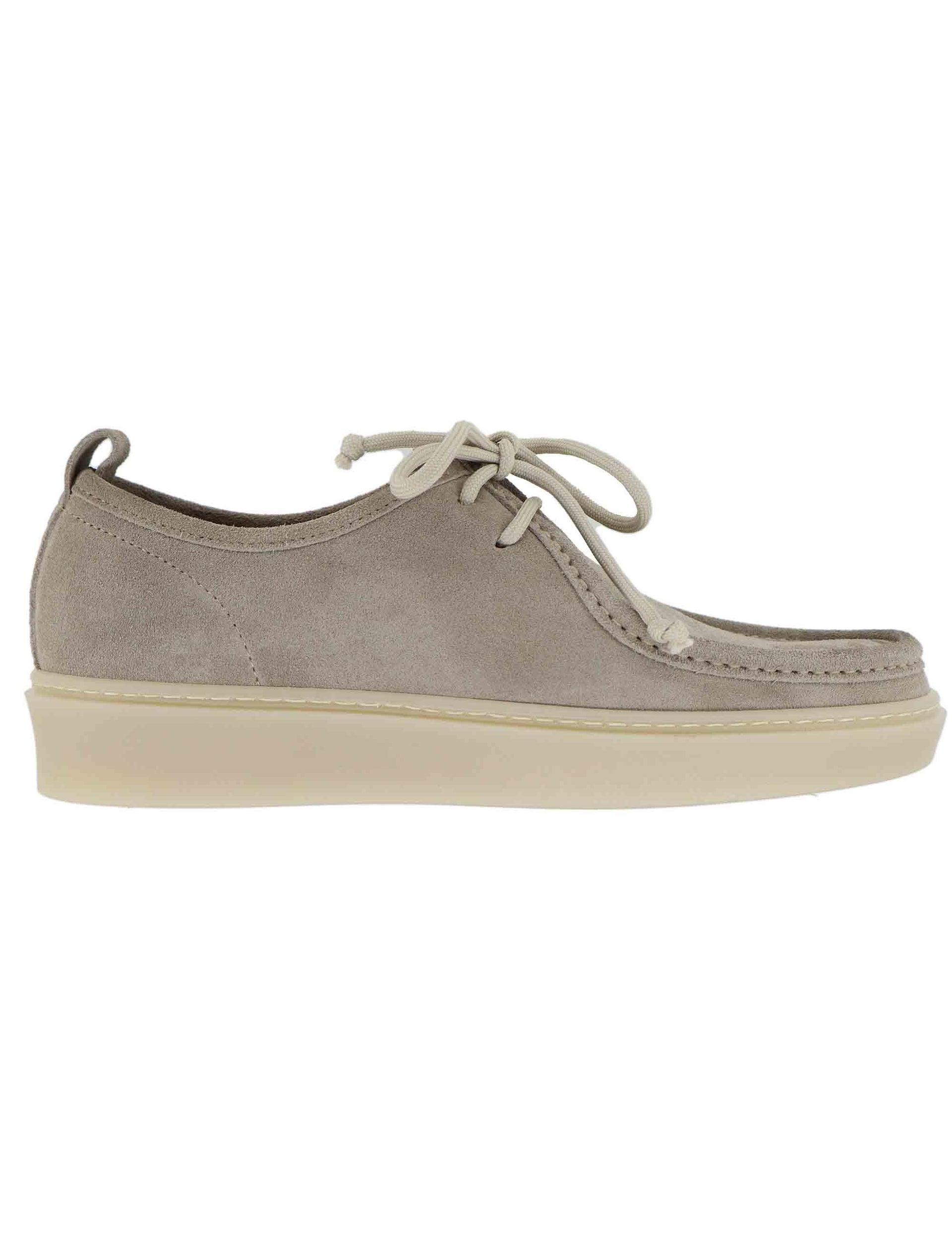 Stringate uomo in camoscio taupe con suola in gomma GUM 2 062 Rogal's 