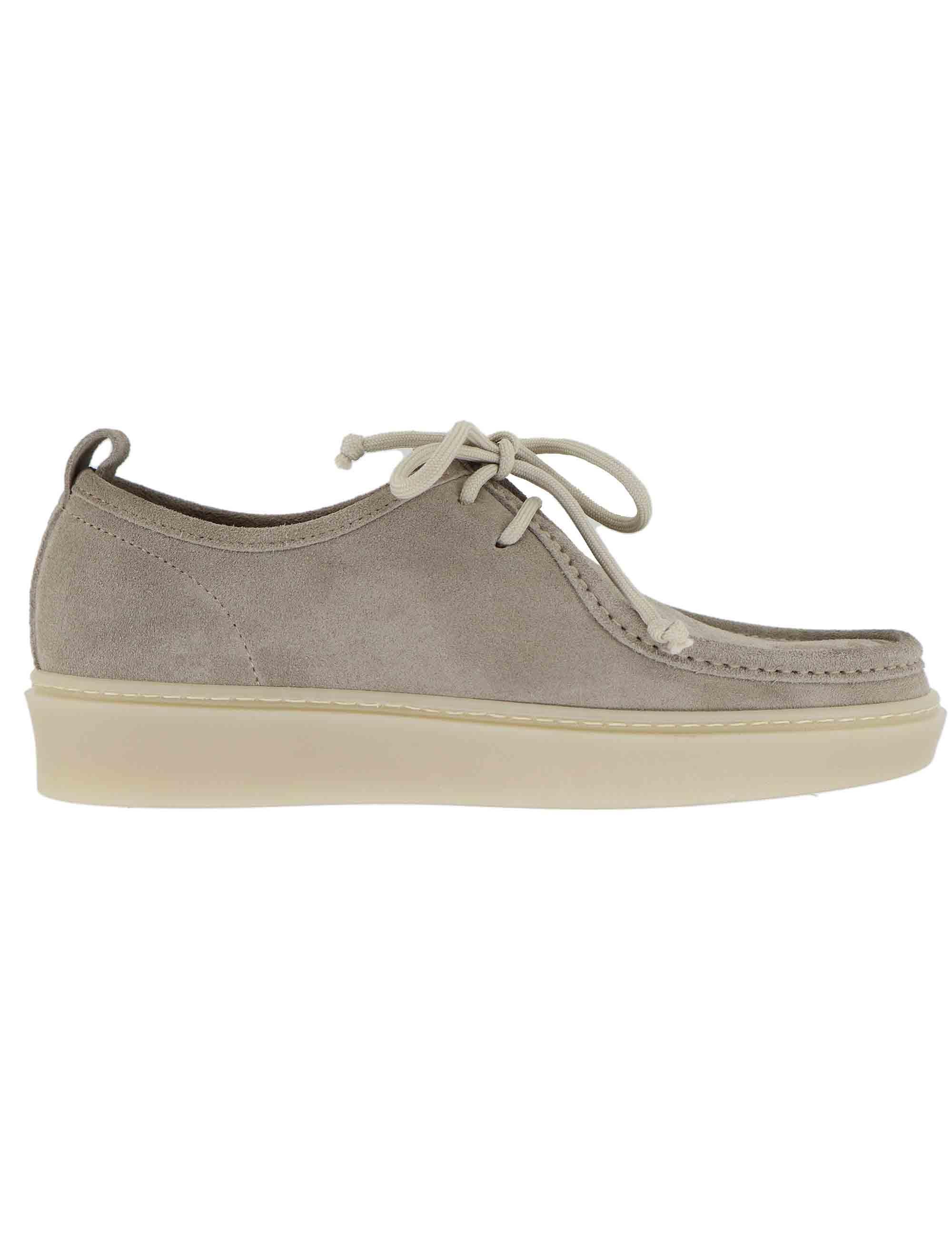 Stringate uomo in camoscio taupe con suola in gomma GUM 2 062 Rogal's 
