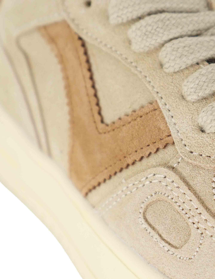 Sneakers donna in camoscio beige con logo tono su tono 1257127 Beige Victoria 