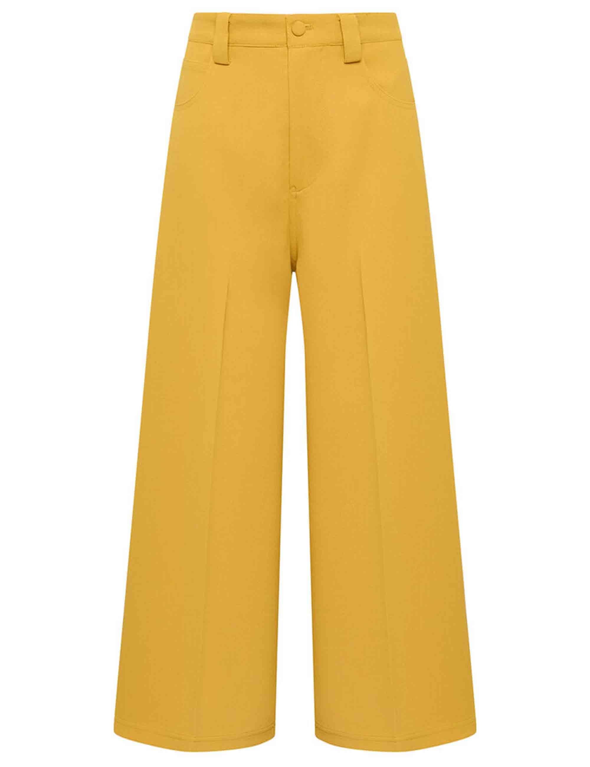 Pantaloni donna Sable in crepe senape con gamba larga JH804050166 70013 Maliparmi 