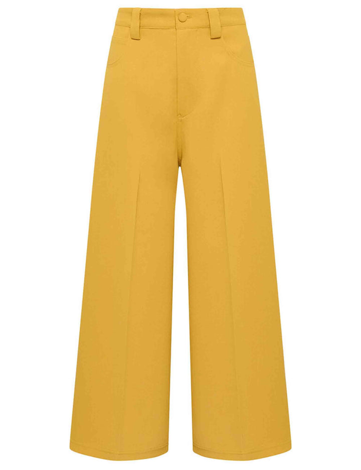 Pantaloni donna Sable in crepe senape con gamba larga JH804050166 70013 Maliparmi 