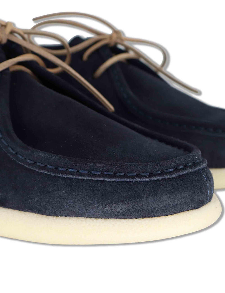 Stringate uomo Walleby in camoscio blu con suola in gomma leggera SPCL3014 002 Spatarella 