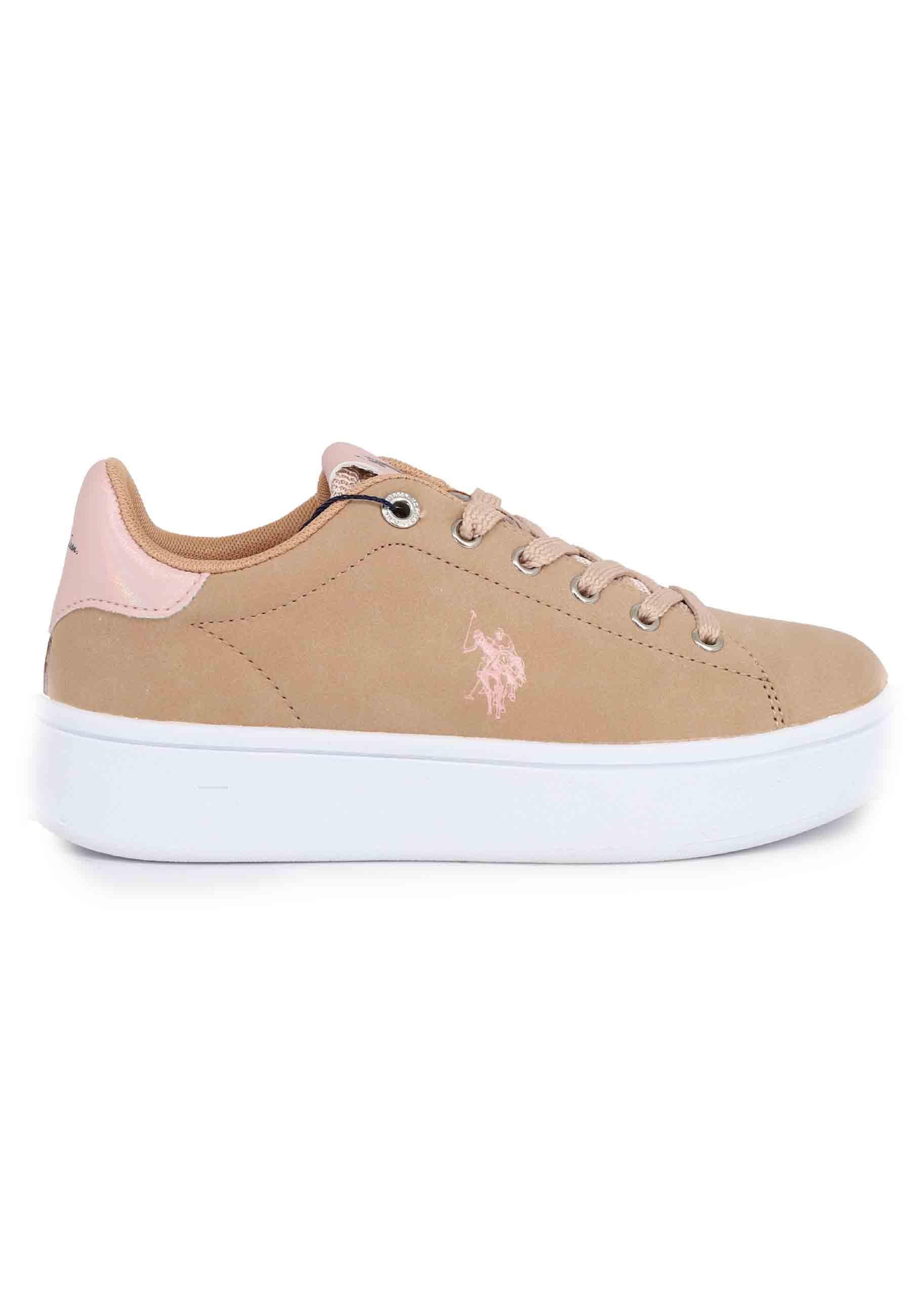 Sneakers donna in ecopelle nude MARAYA001B NUD001 U.S. Polo Assn. 