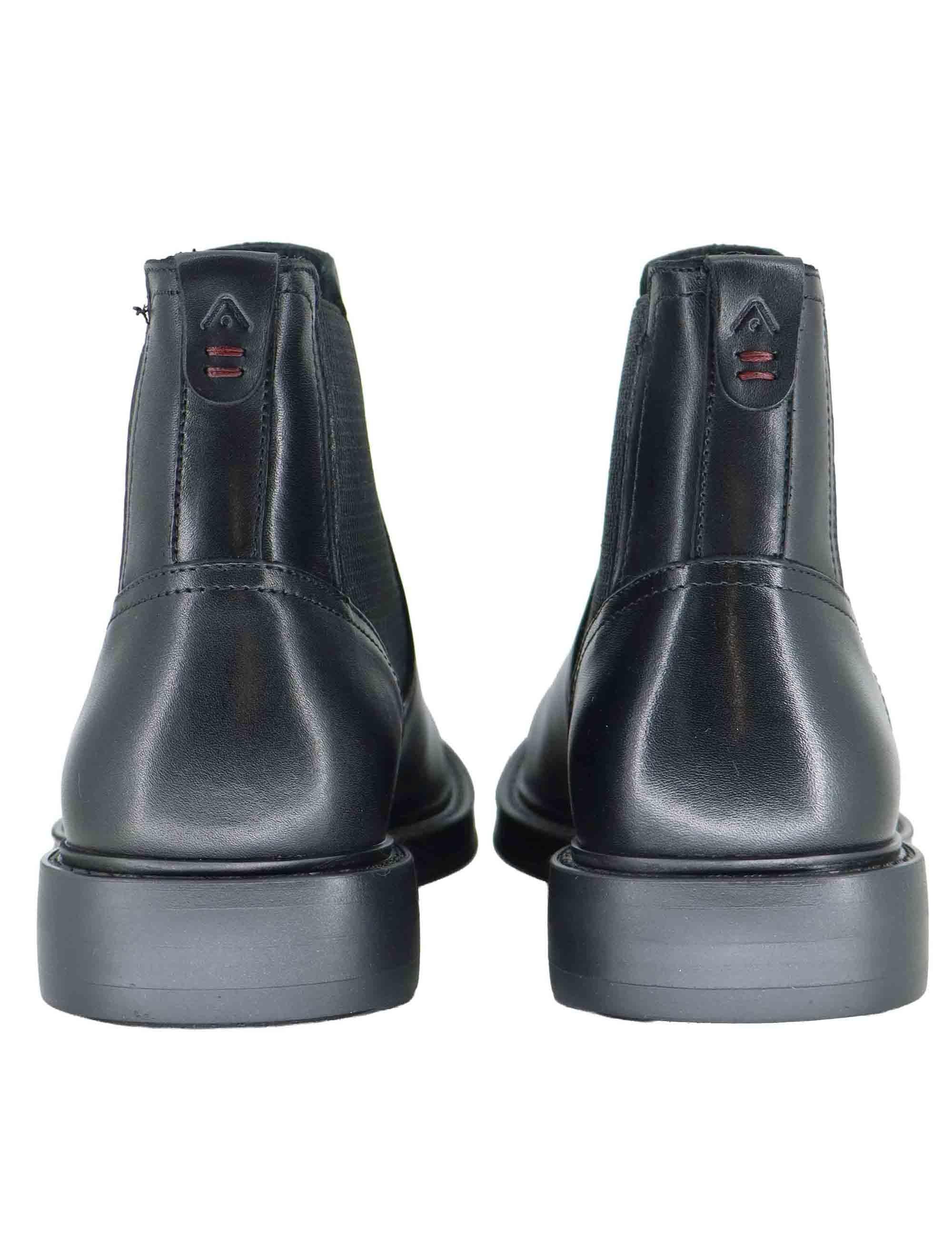 Stivaletti uomo in pelle nera con suola in gomma 14052 6583AM.1 Ambitious 