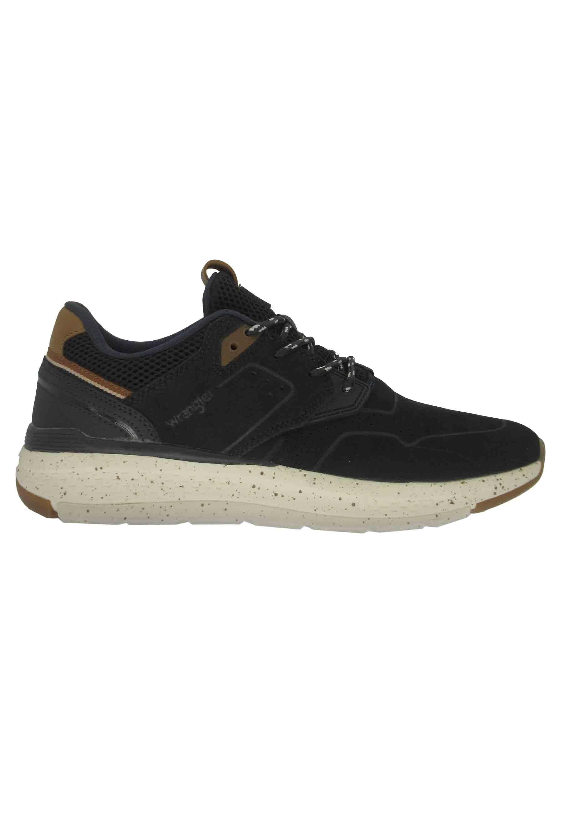 Sneakers uomo Pioneer Suede in pelle blu con suola ultra light e memory foam WM21111A 016 Wrangler 
