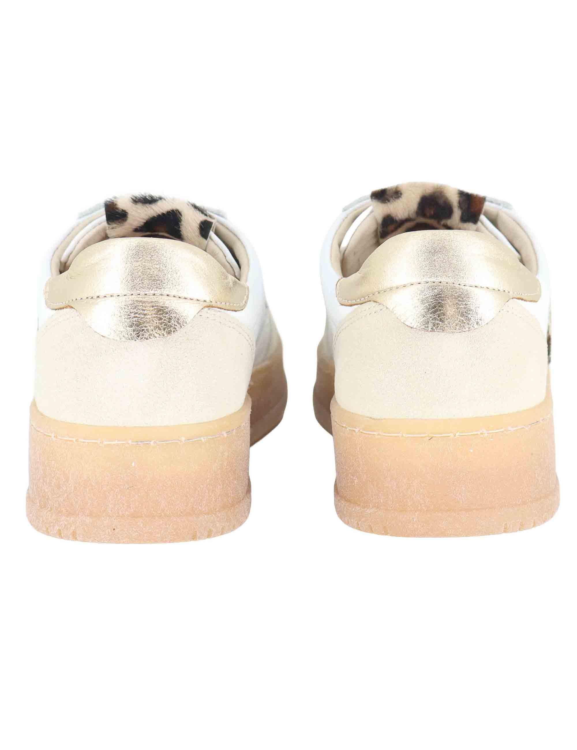 Sneakers donna in pelle off white con riporti in camoscio SP56529 100 Spatarella 