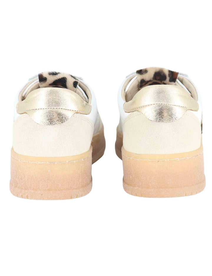 Sneakers donna in pelle off white con riporti in camoscio SP56529 100 Spatarella 