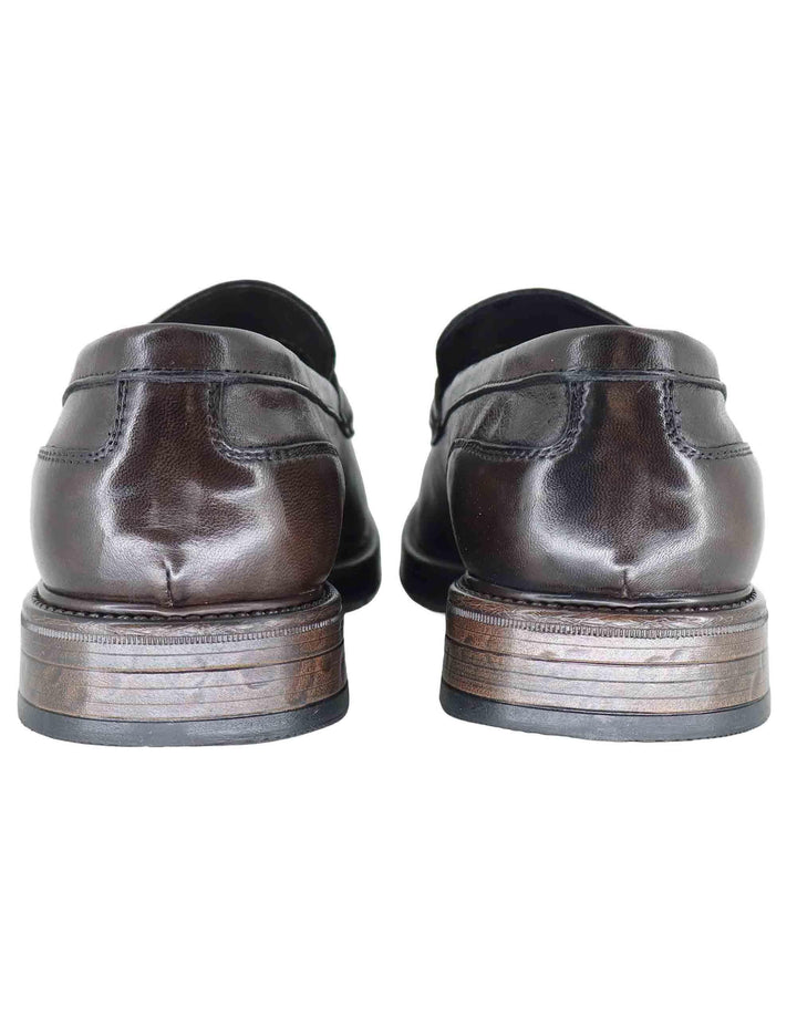 Mocassini uomo in pelle marrone con suola in gomma SPGB2070 014 Spatarella 