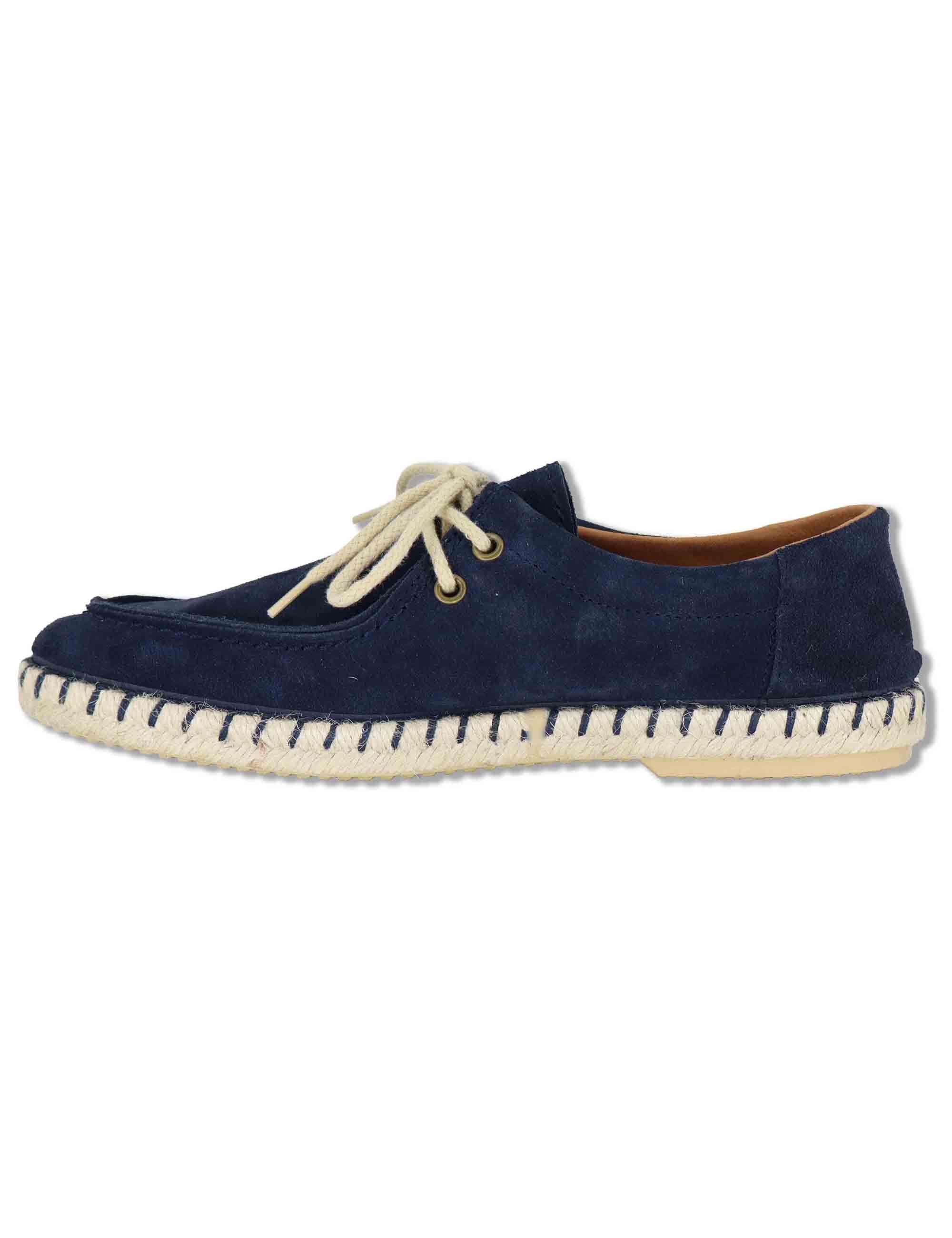 Stringate uomo Wallabee in camoscio blu fondo corda TRUMAN 002 Verbenas 