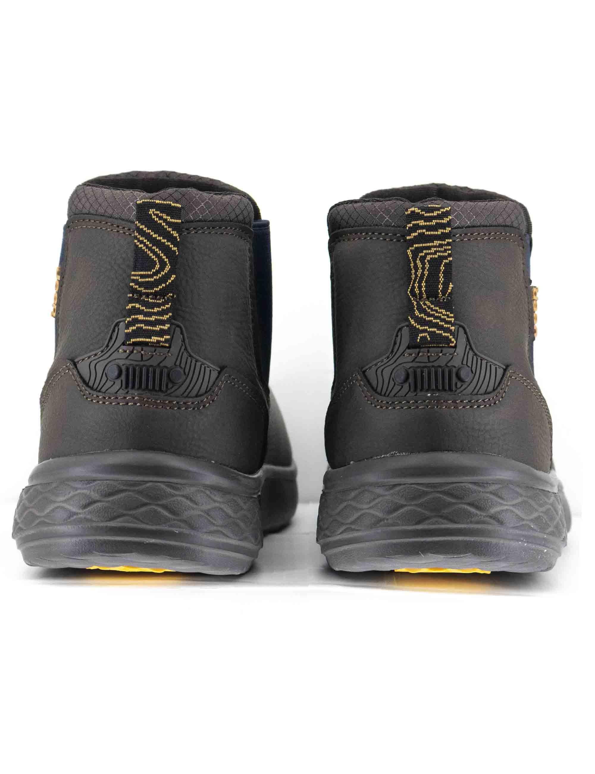 Stivaletti beatles uomo Kobi Chelsea in pelle marrone con suola in gomma JM52120A 030 Jeep 