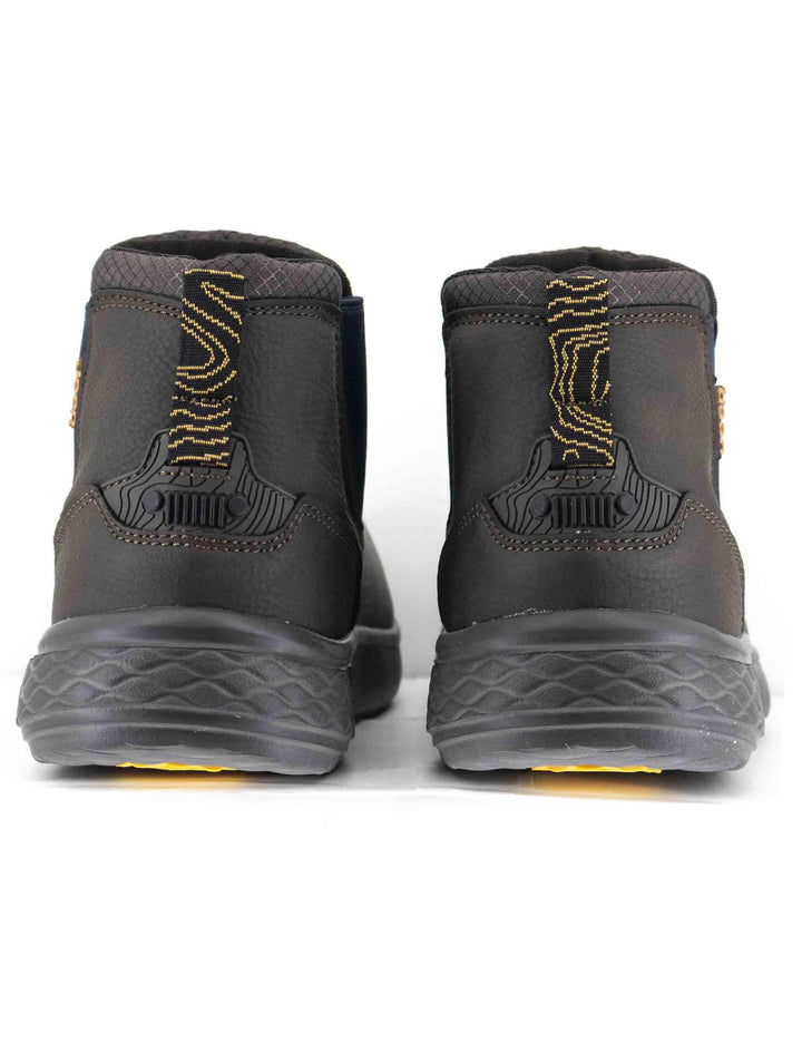 Stivaletti beatles uomo Kobi Chelsea in pelle marrone con suola in gomma JM52120A 030 Jeep 