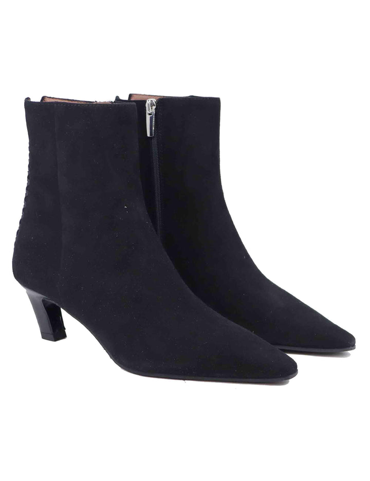 Stivaletti donna in camoscio nero con punta a punta SP4033 001 Spatarella 