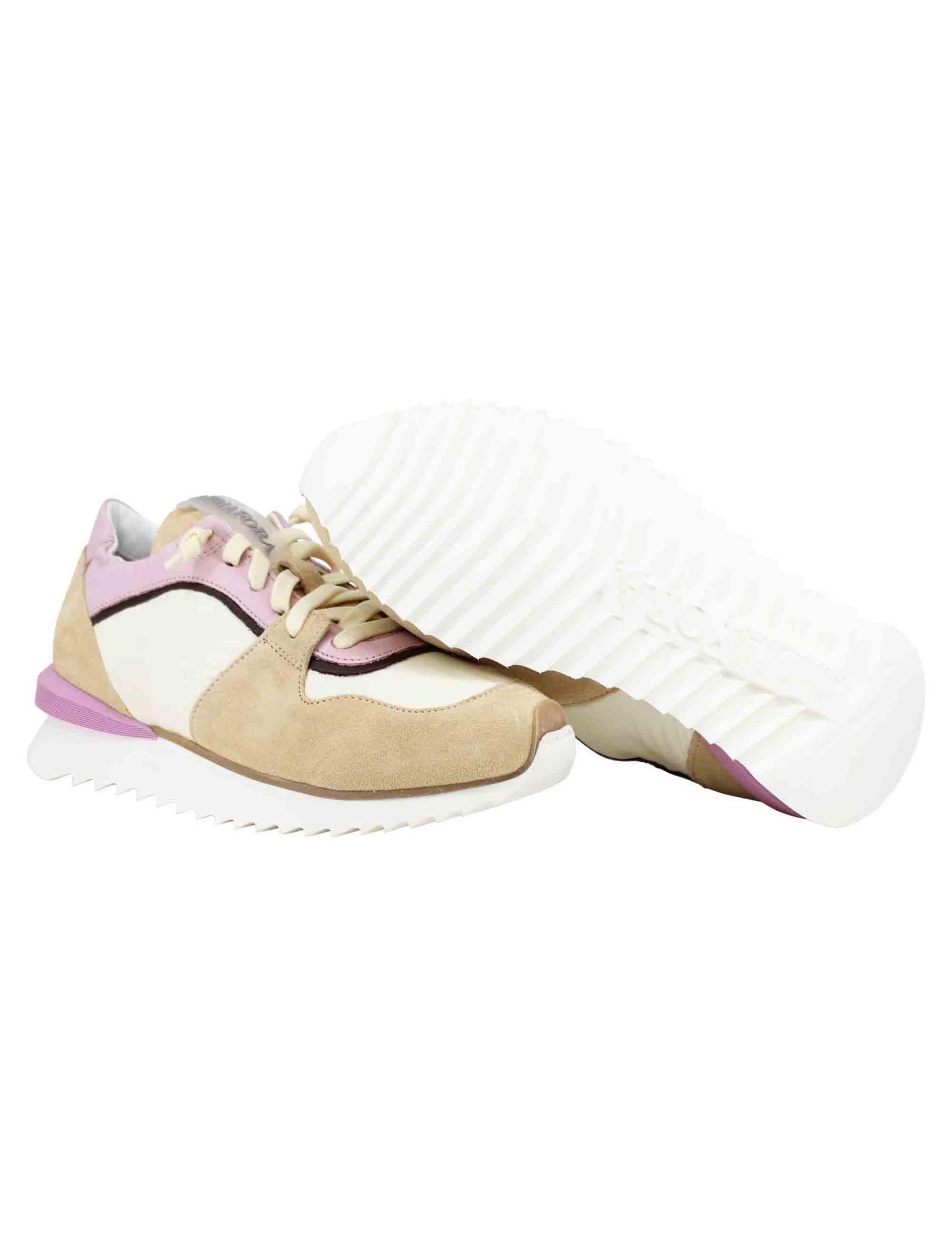 Sneakers donna in pelle e camoscio beige RUFFLE C009 Andia Fora 