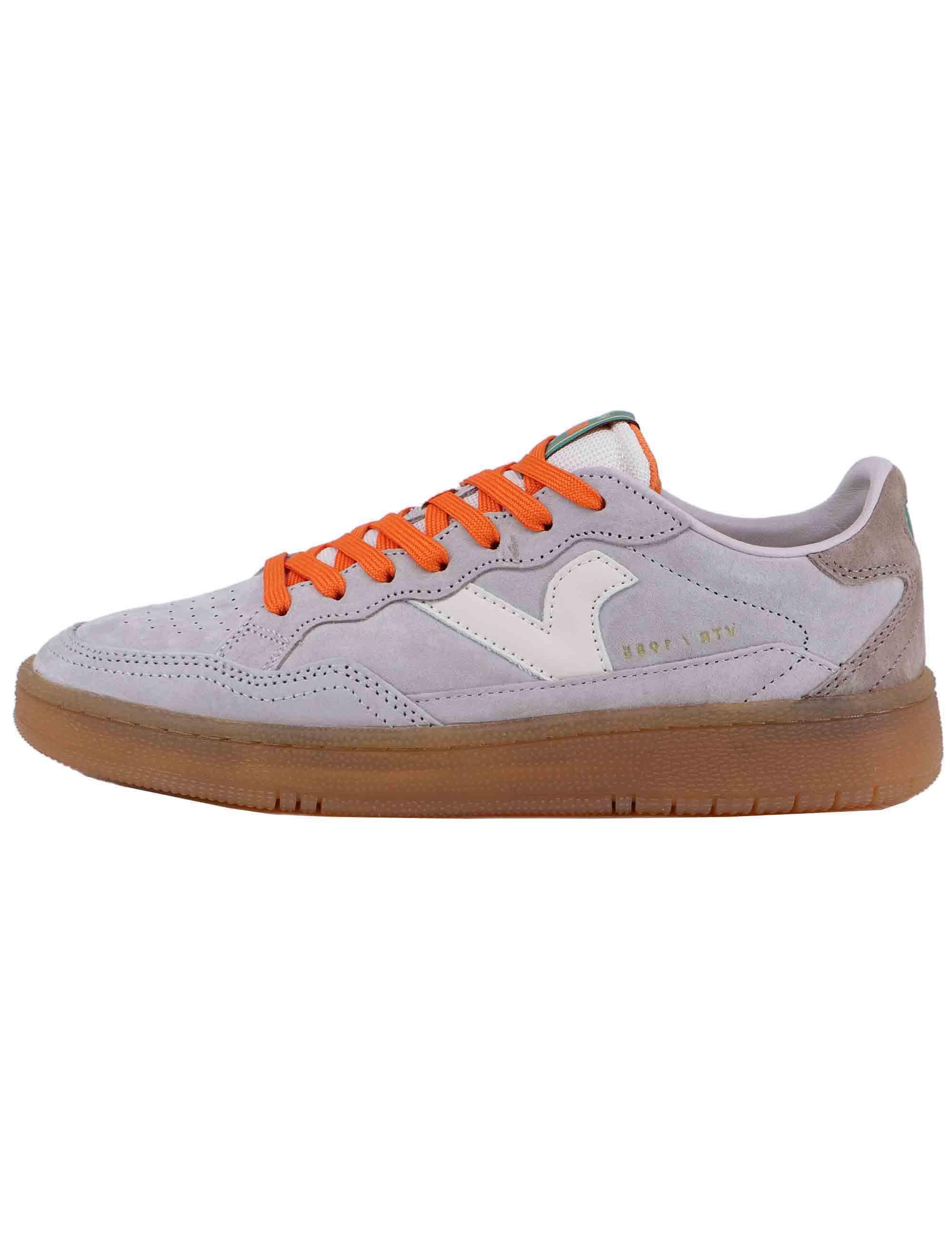 Sneakers uomo in pelle taupe con ripoti in contrasto 8806107 Taupe Victoria 