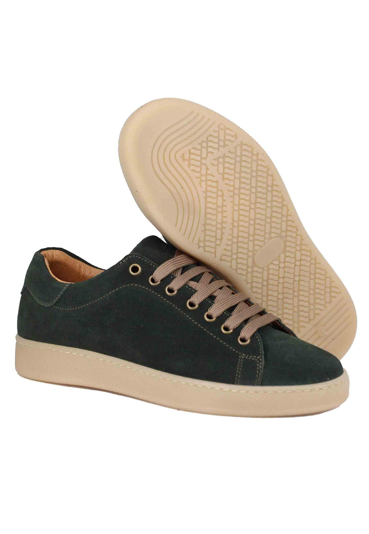 Sneakers uomo in camoscio verde con fondo in gomma 2011 025 Spatarella 
